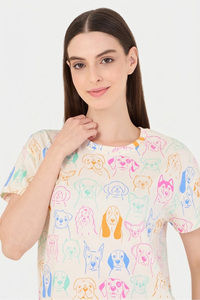 Sweet Dreams Animal Printed Short Set - Swan White — thumbnail 6